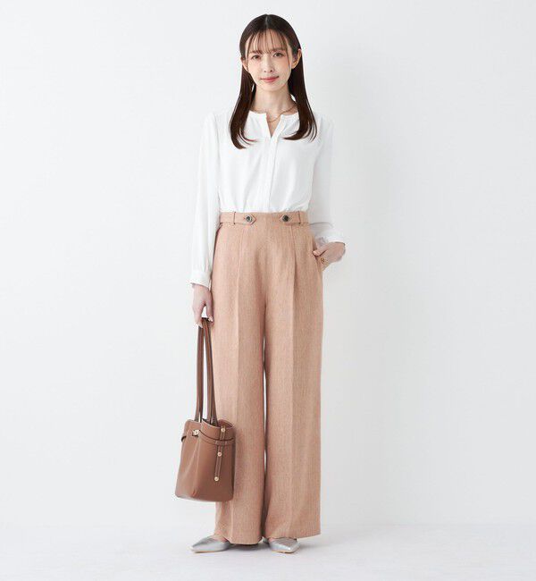 SHIPS Colors 「SHIPS Colors:〈手洗い可能〉2WAY ノーカラー ブラウス◇」|シャツ・ブラウス|