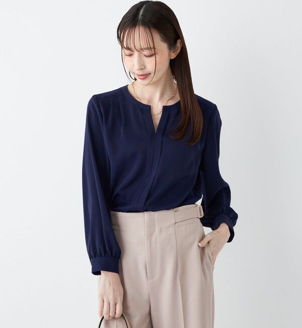 SHIPS Colors 「SHIPS Colors:〈手洗い可能〉2WAY ノーカラー ブラウス◇」|シャツ・ブラウス|