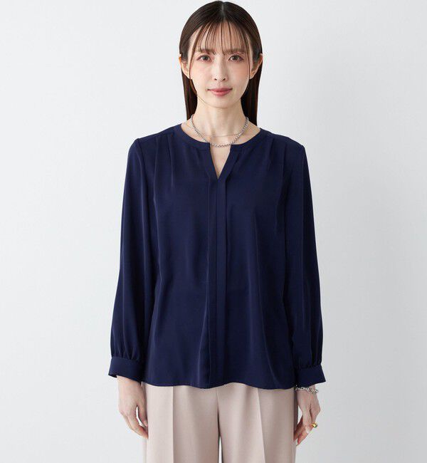 SHIPS Colors 「SHIPS Colors:〈手洗い可能〉2WAY ノーカラー ブラウス◇」|シャツ・ブラウス|