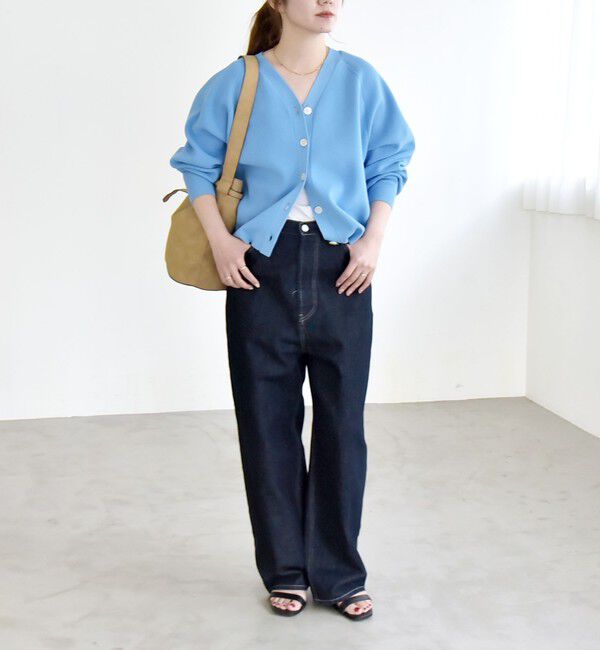 quaranciel「quaranciel:〈手洗い可能〉アゼ Vネック コンパクト ニット カーディガン」|カーディガン|