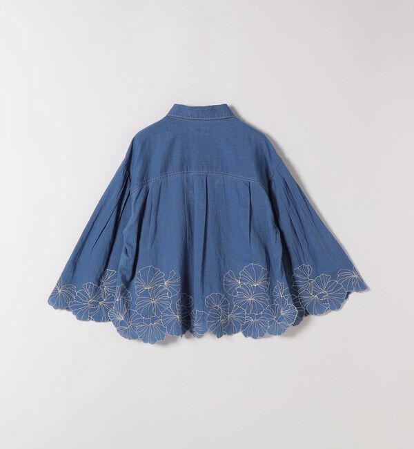 SHIPS any「SHIPS any:〈手洗い可能〉シアー デニム フラワー エンブロ タック シャツ」|シャツ・ブラウス|