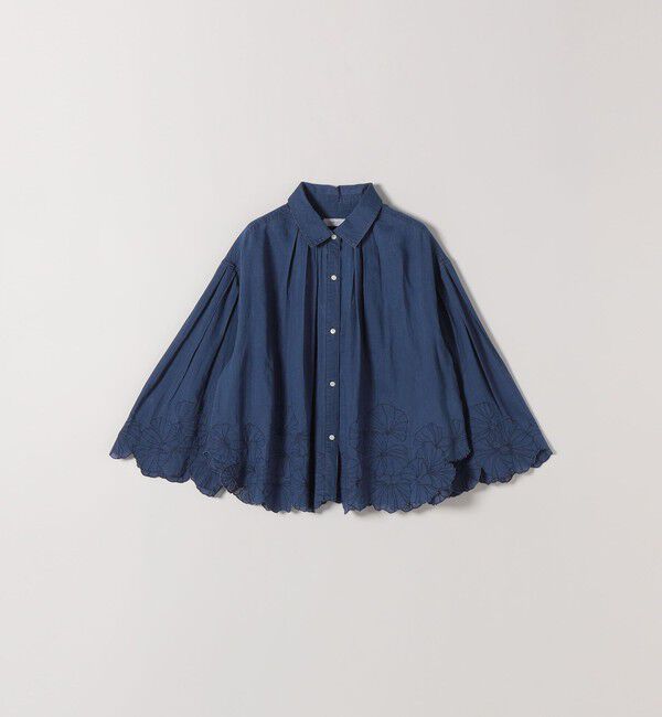SHIPS any「SHIPS any:〈手洗い可能〉シアー デニム フラワー エンブロ タック シャツ」|シャツ・ブラウス|