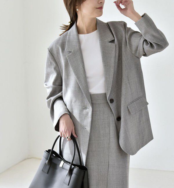 quaranciel「quaranciel:〈手洗い可能〉ウーステッド テーラード オーバー ジャケット（セットアップ対応）」|テーラードジャケット|