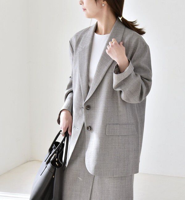 quaranciel「quaranciel:〈手洗い可能〉ウーステッド テーラード オーバー ジャケット（セットアップ対応）」|テーラードジャケット|