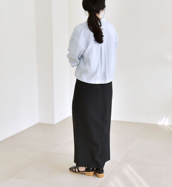 quaranciel「quaranciel:〈手洗い可能〉ウーステッド Iライン スリット スカート（セットアップ対応）」|スカート|