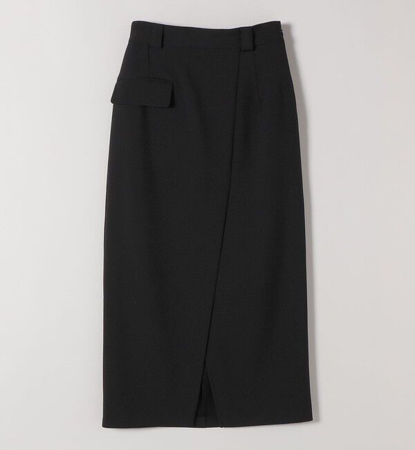 quaranciel「quaranciel:〈手洗い可能〉ウーステッド Iライン スリット スカート（セットアップ対応）」|スカート|