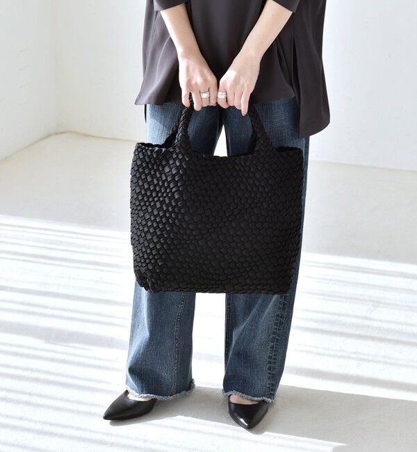 quaranciel「《予約》quaranciel: ポーチ付き メッシュ 編み込み トート バッグ」|トートバッグ|