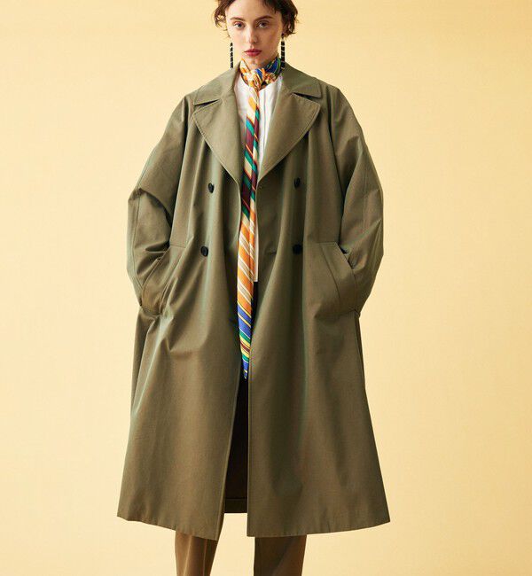 CABaN「CABaN コットンポリエステルシャンブレー オーバーサイズトレンチコート」|トレンチコート|