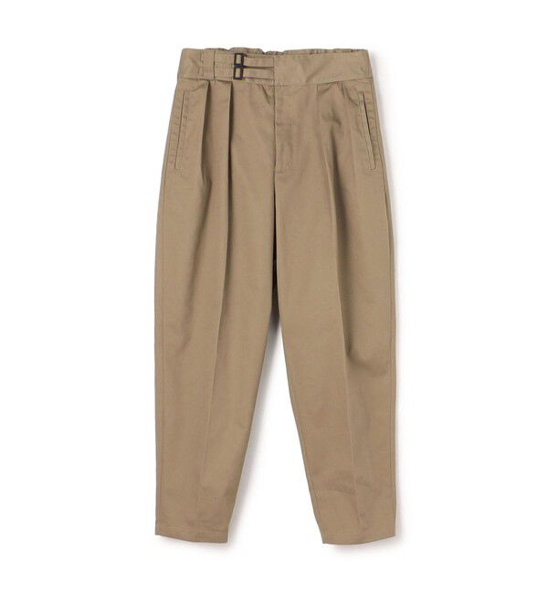 TOMORROWLAND MENS「ポリエステルコットンツイル ダブルバックルパンツ」|その他|43 ベージュ