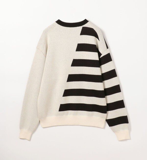 CABaN「CABaN コットンカシミヤジャカード JAZZ BORDER SAX クルーネックプルオーバー」|ニット・セーター|