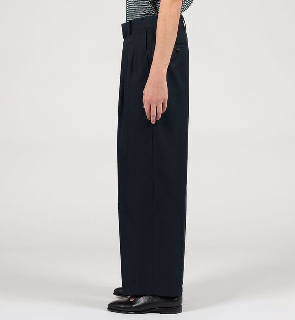 TOMORROWLAND MENS「シルクカルゼ 2プリーツ ワイドパンツ」|スラックス|