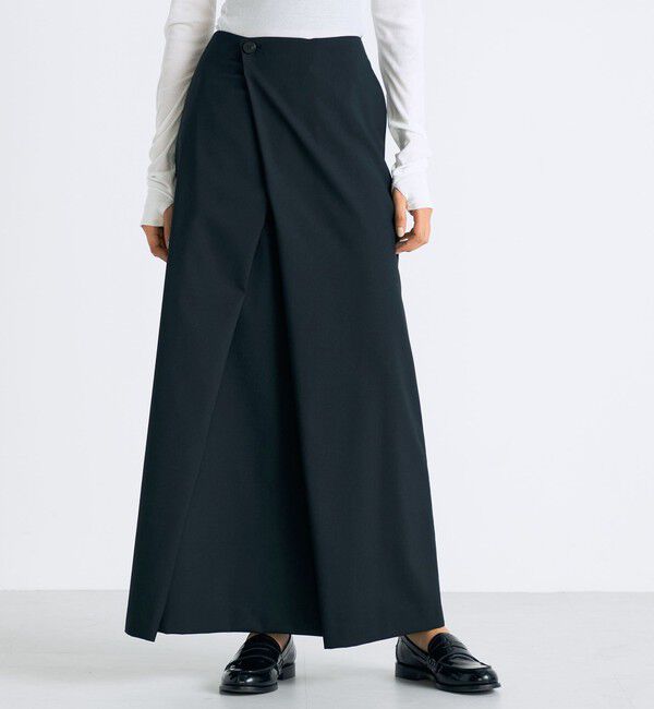 Edition「Super140's ウールトロピカル ラップスカート」|スカート|