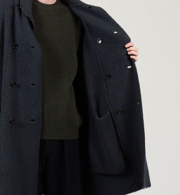 TOMORROWLAND MENS「ウールカシミヤシルク ダブルブレステッド ニットコート」|ニット・セーター|