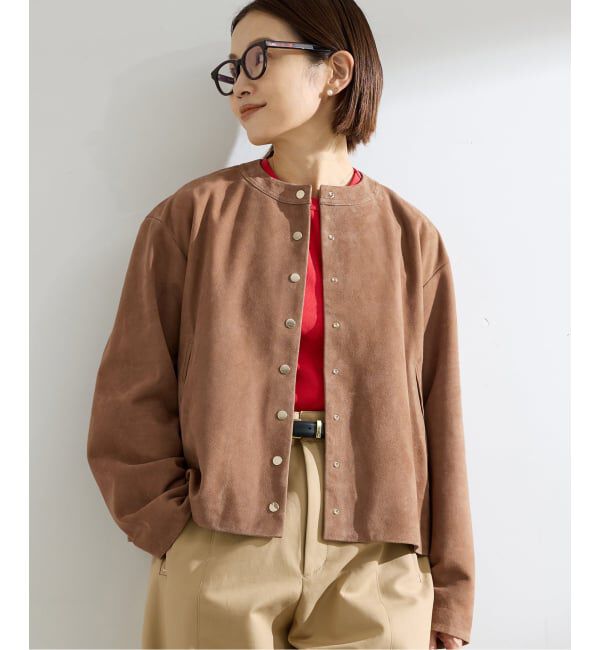 IENA「ラムスエードブルゾン」|ライダースジャケット|