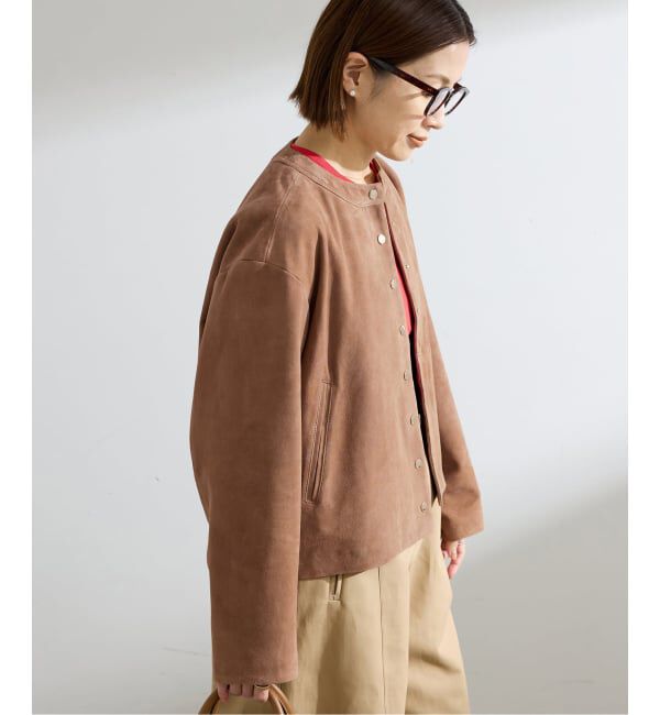 IENA「ラムスエードブルゾン」|ライダースジャケット|