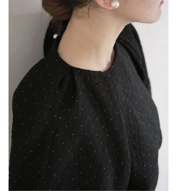 IENA「&NAVY オーガンジージャガードタックブラウス」|シャツ・ブラウス|