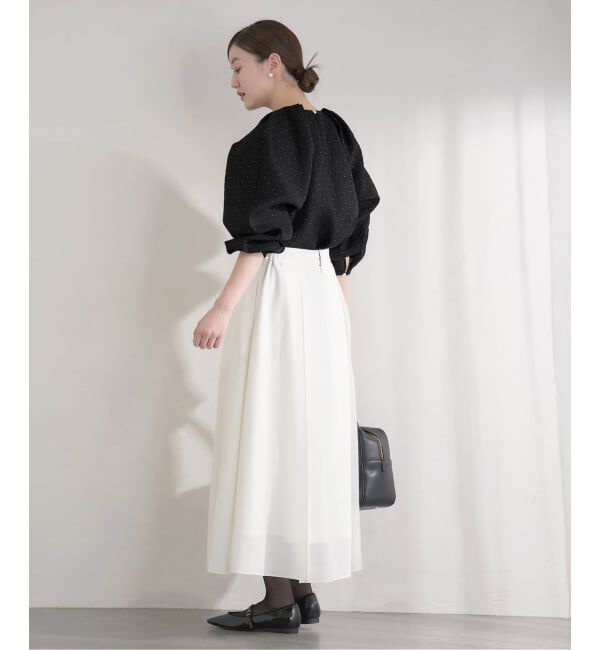 IENA「&NAVY オーガンジージャガードタックブラウス」|シャツ・ブラウス|