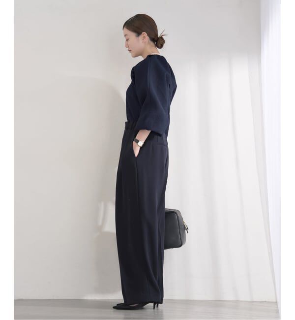 IENA「&NAVY オーガンジージャガードタックブラウス」|シャツ・ブラウス|