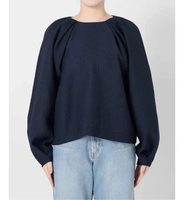 IENA「&NAVY オーガンジージャガードタックブラウス」|シャツ・ブラウス|