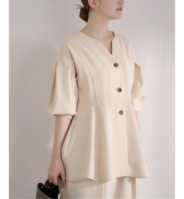 IENA「&NAVY ジョーゼットペプラムブラウス」|シャツ・ブラウス|