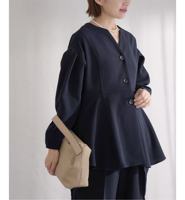 IENA「&NAVY ジョーゼットペプラムブラウス」|シャツ・ブラウス|