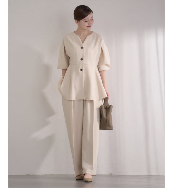 IENA「&NAVY ジョーゼットペプラムブラウス」|シャツ・ブラウス|