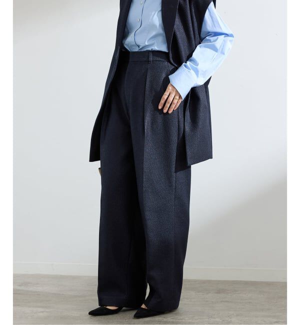 IENA「&NAVY ツイーディーパンツ」|スラックス|