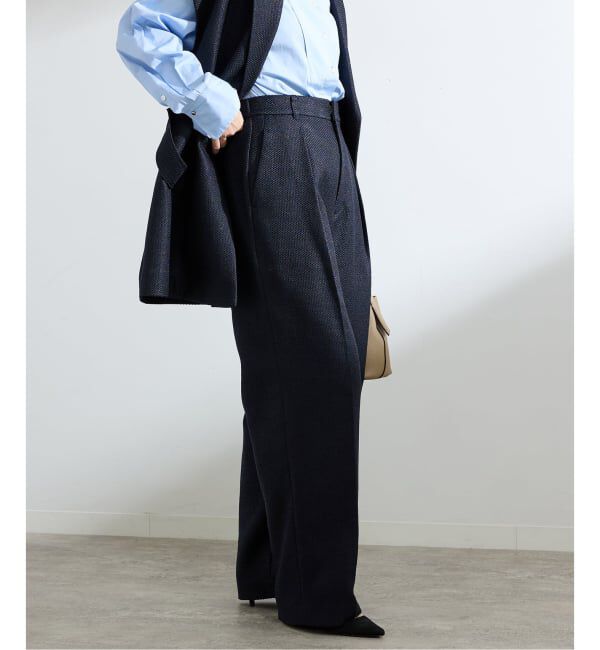 IENA「&NAVY ツイーディーパンツ」|スラックス|