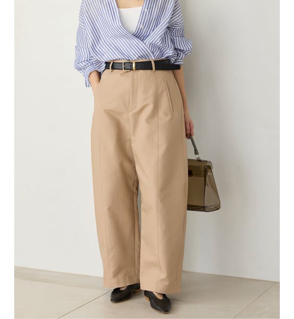 IENA「ダブルクロスバレルパンツ」|その他|ベージュ