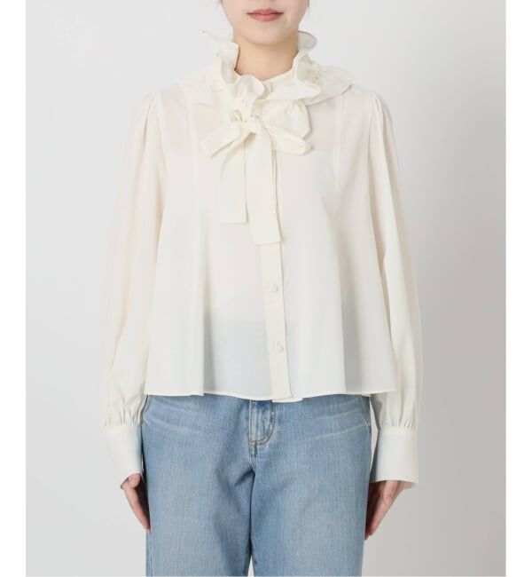 IENA「《追加予約》&NAVYシアーボウタイブラウス」|シャツ・ブラウス|