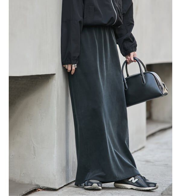 JOURNAL STANDARD「《追加》フィブリルキュプラジャージーマキシスカート」|スカート|ブラック