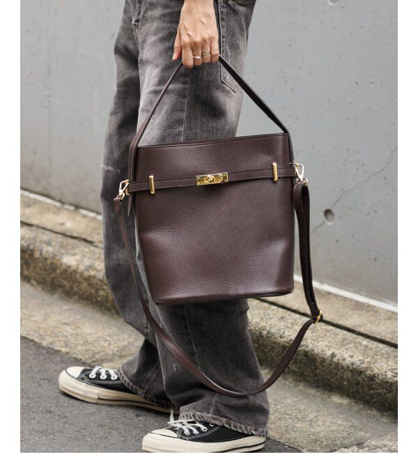 FRAMeWORK「AULENTTI/オウレンティワンハンドル金具付きbasketバック」|ハンドバッグ|ブラウン