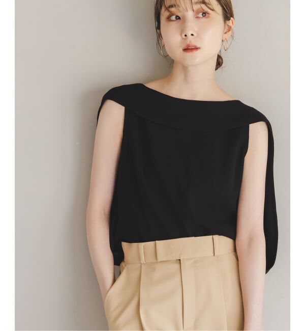 NOBLE「《WEB限定追加》【洗える】バルーンケープブラウス」|シャツ・ブラウス|ブラック