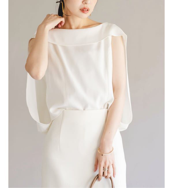 NOBLE「《WEB限定追加》【洗える】バルーンケープブラウス」|シャツ・ブラウス|