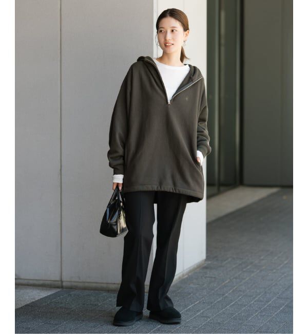 FRAMeWORK「Champion 別注REVERSE WEAVE11.5OZフードハーフジップドロストプルオーバー」|スウェット・ジャージ|