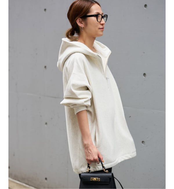 FRAMeWORK「Champion 別注REVERSE WEAVE11.5OZフードハーフジップドロストプルオーバー」|スウェット・ジャージ|