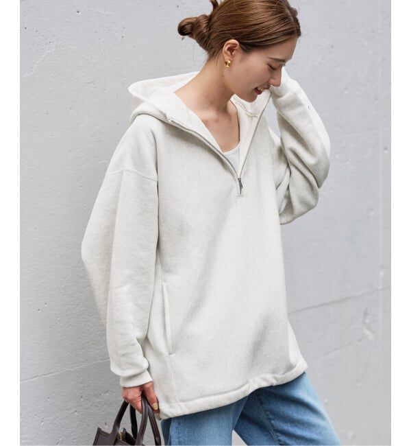 FRAMeWORK「Champion 別注REVERSE WEAVE11.5OZフードハーフジップドロストプルオーバー」|スウェット・ジャージ|