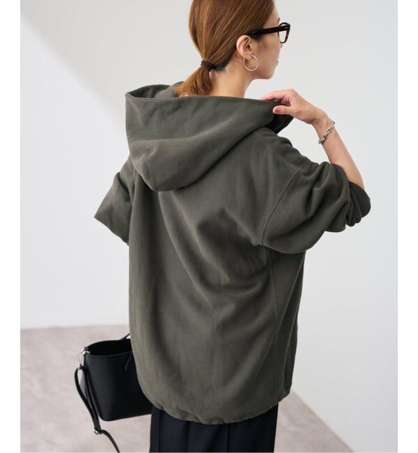 FRAMeWORK「Champion 別注REVERSE WEAVE11.5OZフードハーフジップドロストプルオーバー」|スウェット・ジャージ|