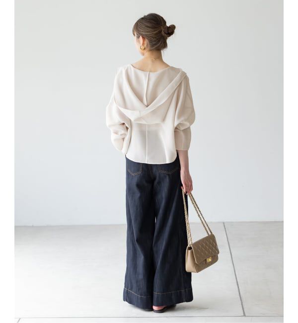 NOBLE「《追加》ブリーズメッシュショートフードブラウス」|シャツ・ブラウス|