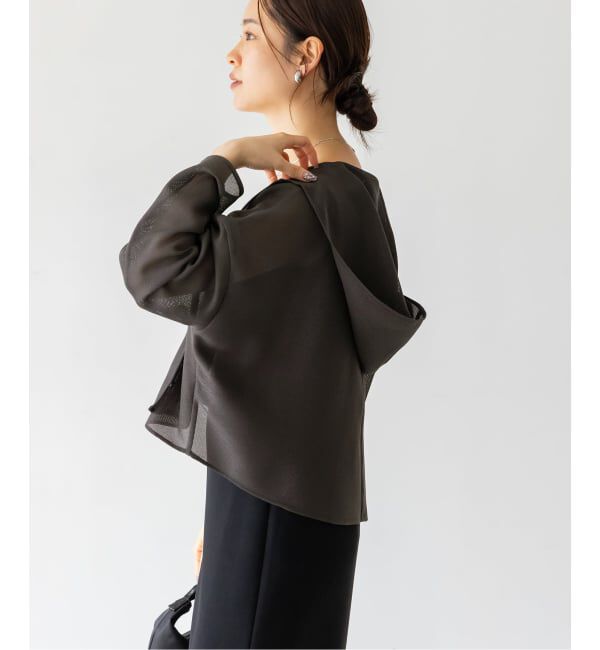 NOBLE「《追加》ブリーズメッシュショートフードブラウス」|シャツ・ブラウス|