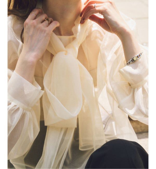 NOBLE「ブライトオーガンジーボウタイブラウス」|シャツ・ブラウス|