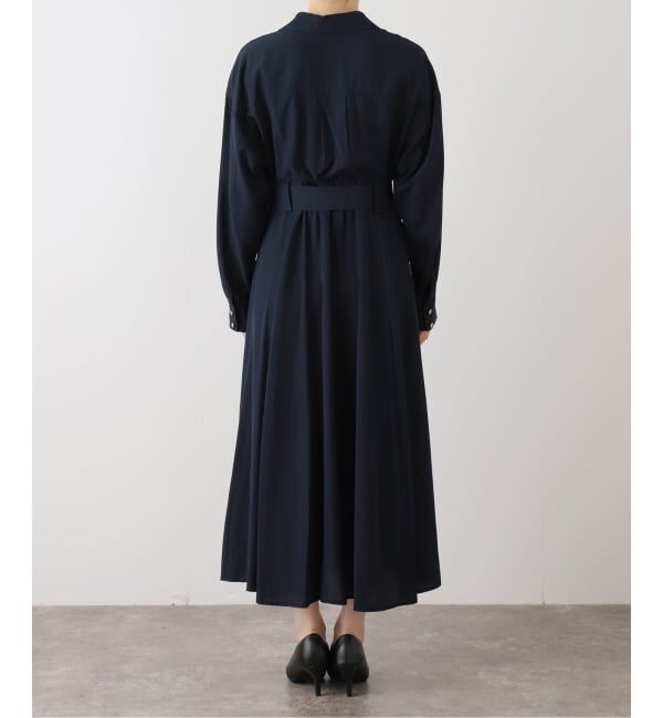  「【洗える】カシュクールシャツワンピース」|ワンピース|