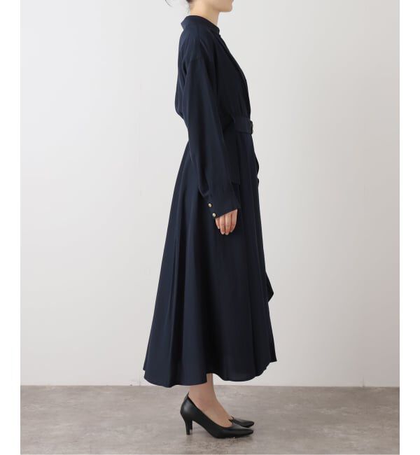  「【洗える】カシュクールシャツワンピース」|ワンピース|