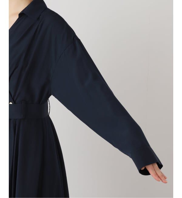  「【洗える】カシュクールシャツワンピース」|ワンピース|