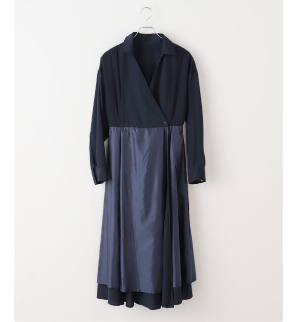  「【洗える】カシュクールシャツワンピース」|ワンピース|