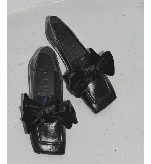 GRISE「GRISEワイドスクエアビッグリボンローファー」|ローファー|