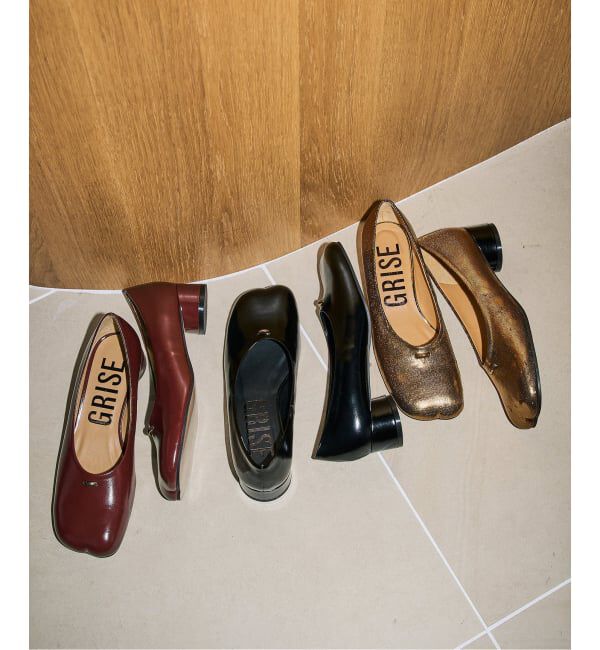 GRISE「GRISE3cmレザーCURVYバレリーナ」|バレエシューズ|
