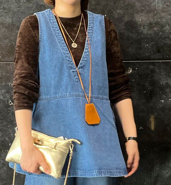 Rie Miller「【RM denim】ペプラムジレデニムブラウス」|シャツ・ブラウス|