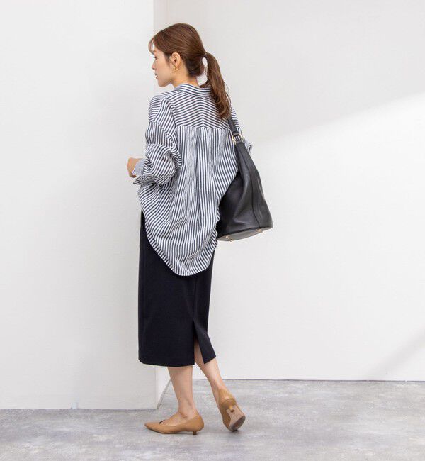 NOLLEY'S sophi「ウォッシャブルウール調ベルト付きタイトスカート」|タイト|