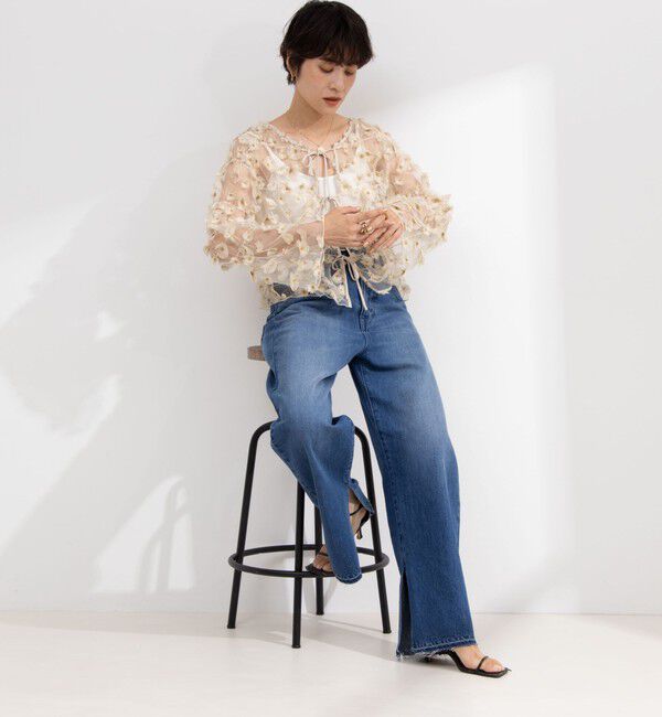 NOLLEY'S「《セットアップ対応》ウォッシャブルチュール刺繍2WAYブラウス」|シャツ・ブラウス|